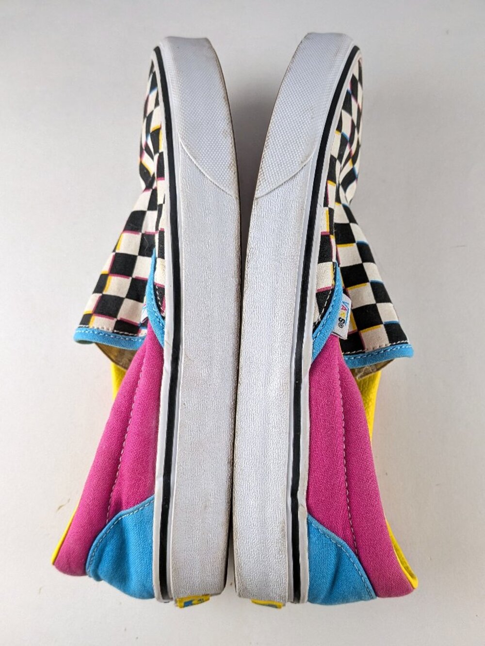 Vans Crazy Checkered Multicolor Slip-Ons Size 10 Women/8.5 Men - Picture 10 of 13
